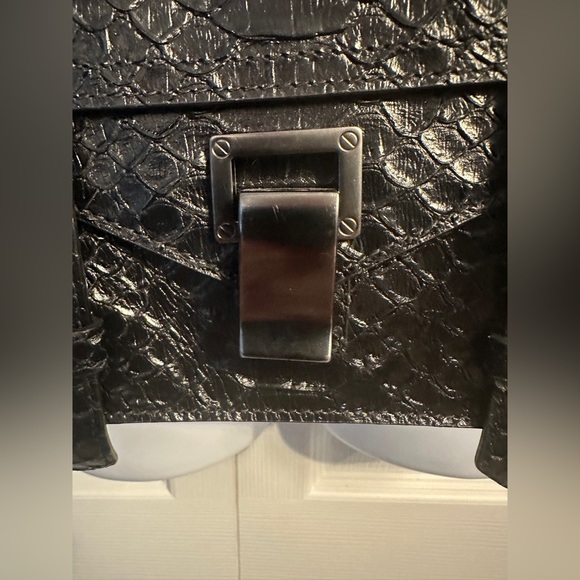 Proenza Schouler mini Carved Python PS1 crossbody bag black w gunmetal hardware - Picture 4 of 16